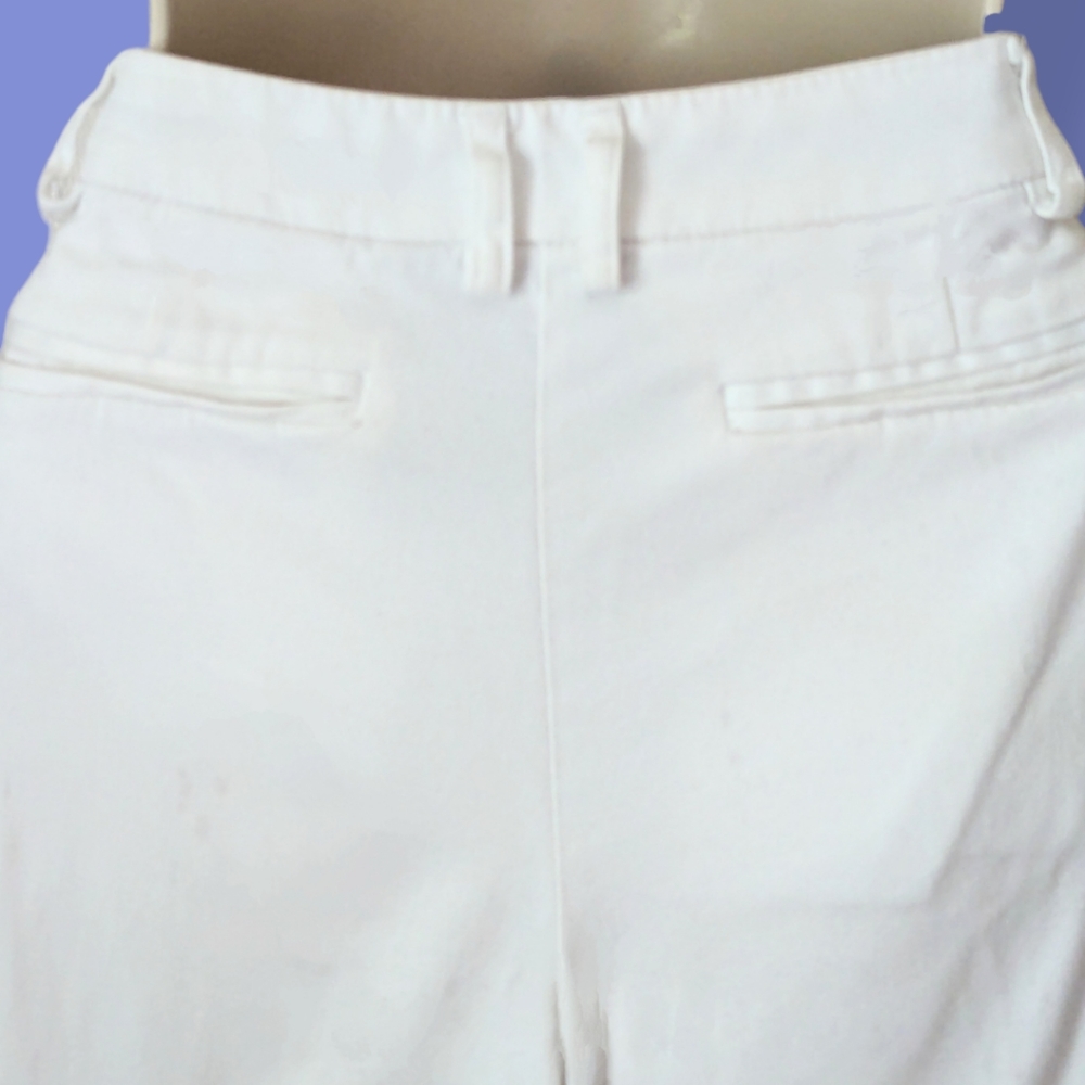 💗 Lightweight & Soft! Strait, Wide Leg Capri Pants in White - Picture 4 of 13